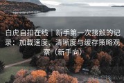 白虎自扣在线｜新手第一次接触的记录：加载速度、清晰度与缓存策略观察（新手向）