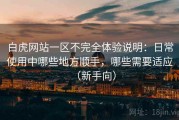 白虎网站一区不完全体验说明：日常使用中哪些地方顺手，哪些需要适应（新手向）