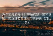 多次使用后再评价蘑菇视频：整体观感、交互细节与使用节奏评价（对比后）