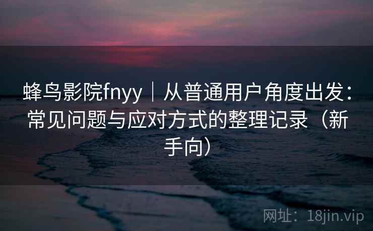 蜂鸟影院fnyy｜从普通用户角度出发：常见问题与应对方式的整理记录（新手向）