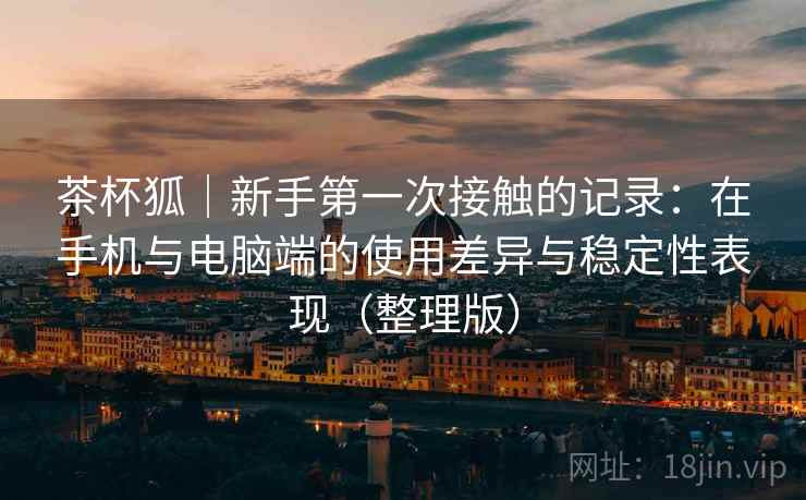 茶杯狐｜新手第一次接触的记录：在手机与电脑端的使用差异与稳定性表现（整理版）