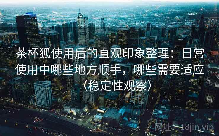 茶杯狐使用后的直观印象整理：日常使用中哪些地方顺手，哪些需要适应（稳定性观察）