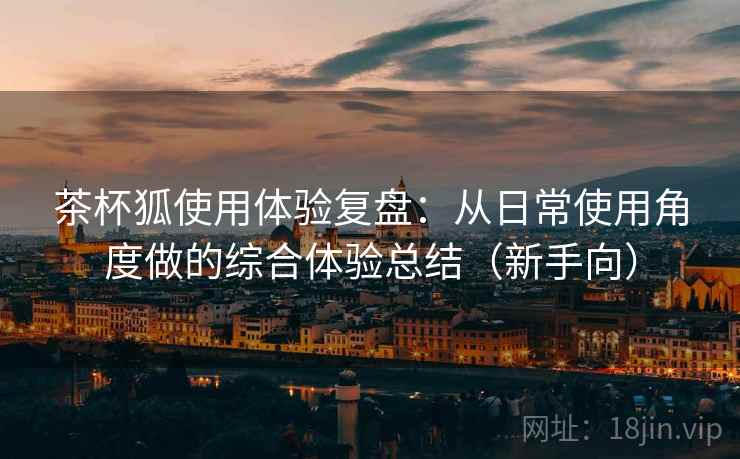 茶杯狐使用体验复盘：从日常使用角度做的综合体验总结（新手向）