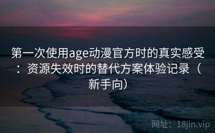 第一次使用age动漫官方时的真实感受：资源失效时的替代方案体验记录（新手向）