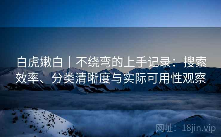 白虎嫩白｜不绕弯的上手记录：搜索效率、分类清晰度与实际可用性观察